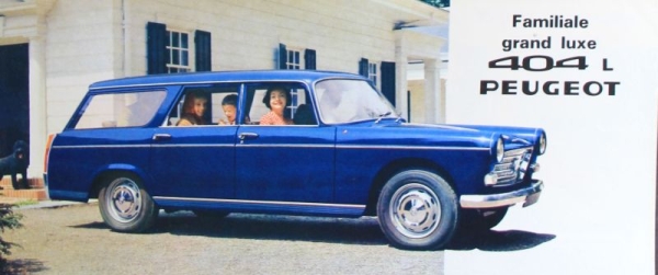 Peugeot 404 L Familiale Grand Luxe Modelprogram 1965 Carbrochure (2438)